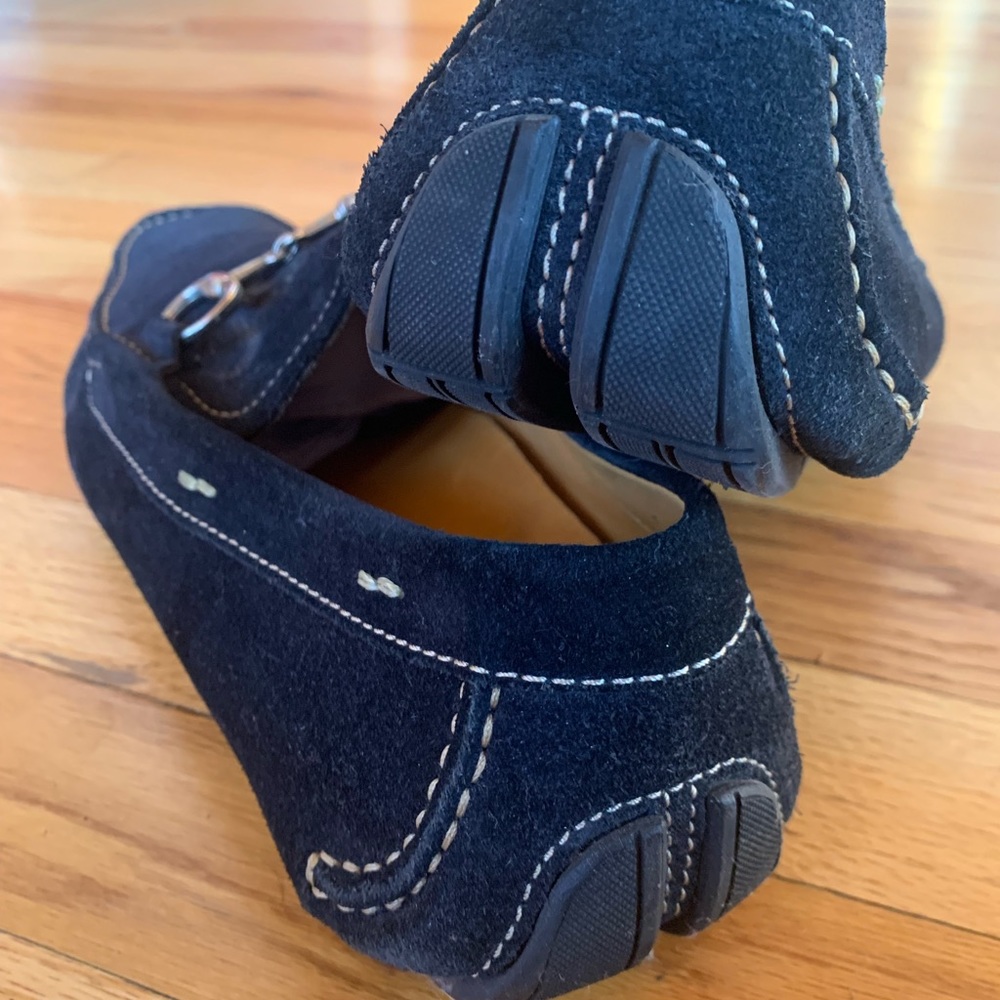 Neiman Marcus Men’s leather suede loafers. Dark Blue/Navy. 10M. With Box - Picture 6 of 12